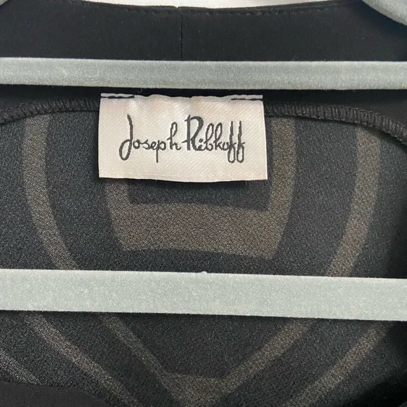 Joseph Ribkoff Full Zip Jacket Black & Tan Abstract Vintage Size Medium - Picture 2 of 6